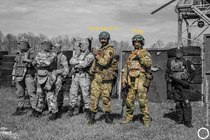 Credit: VKontakte Alexander Andreevich; Oleg, Andreevich and other Berkut members at Rosgvardia training ground