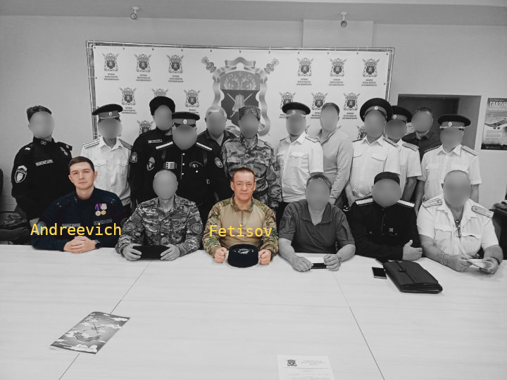 Credit: VKontakte Sergey Frolov; Alexander Andreevich and Andrey Fetisov at a Saratov council meeting.